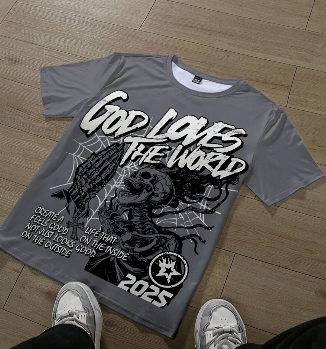 Men's Skeleton Graphic Tee 100% Cotton